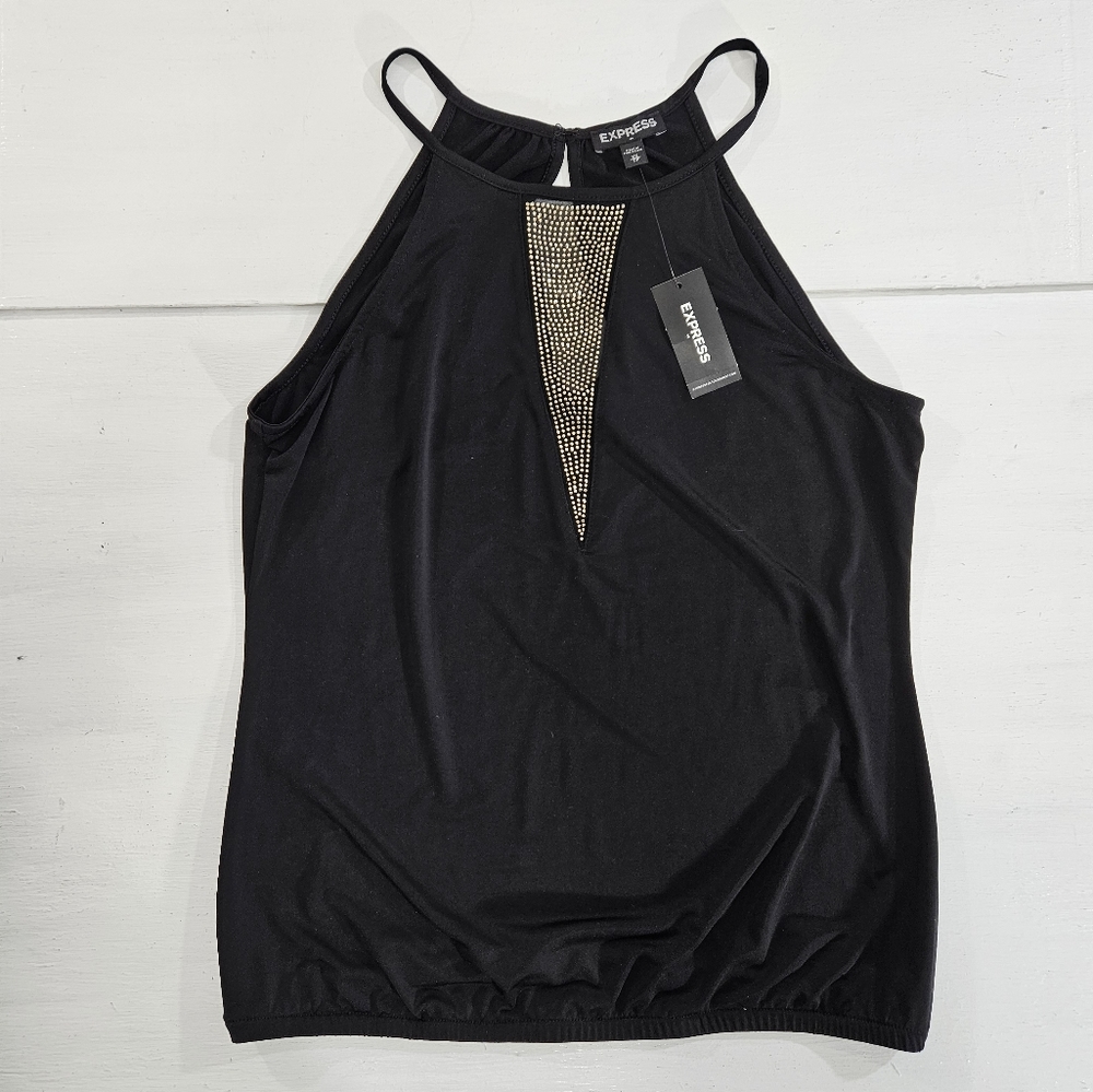 NWT Express black sleeveless blouse women's size Xsmall